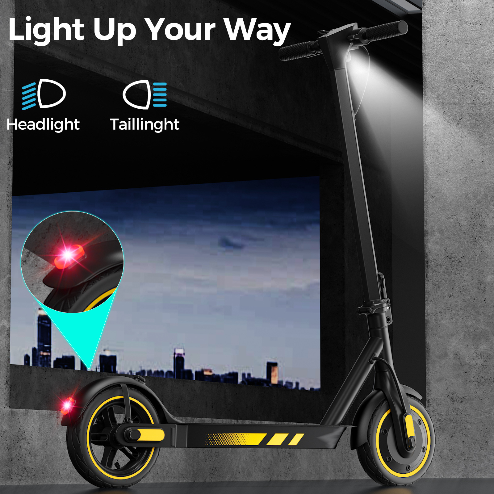 10 inch adult electric scooter 500W two wheel electric folding portable electric scooter light battery car