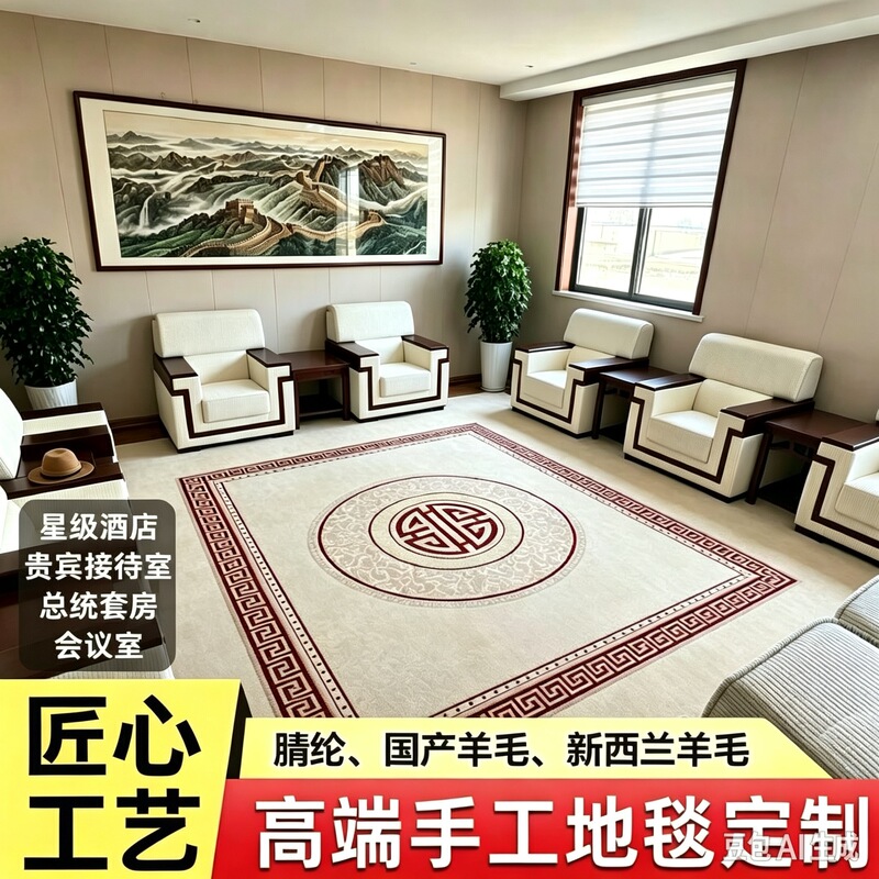 Handmade Acrylic Carpet, New Zealand Wool Carpet, Thickened Handmade Carpet for Conference Rooms, Villa Home Carpet Handmade Acrylic Carpet, New Zealand Wool Carpet, Thickened Handmade Carpet for Conference Rooms, Villa Home Carpet