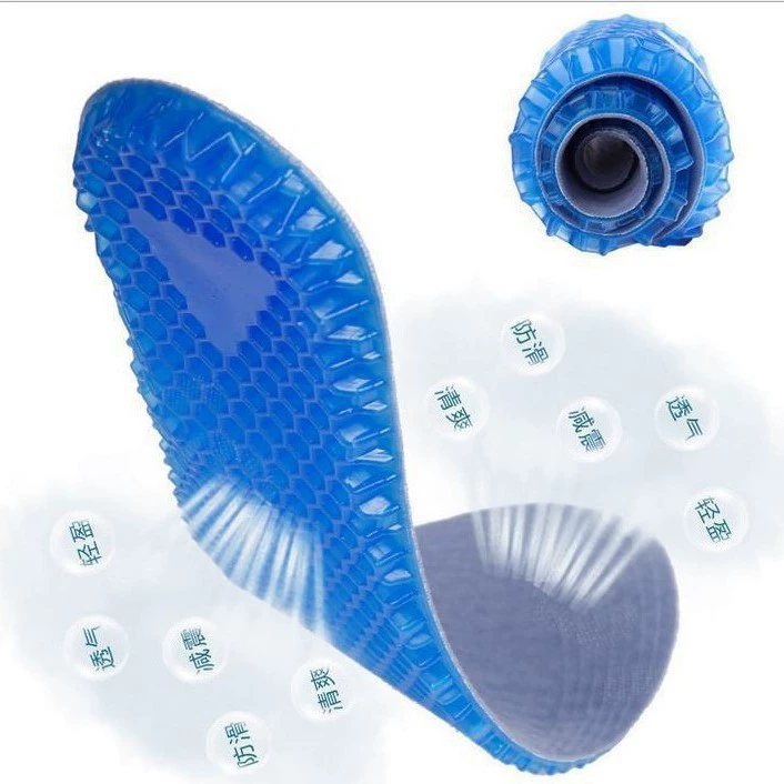 Спортивные стельки силиконовые сотовые амортизирующие и дышащие мужские женские бег впитывают пот мягкие и удобные повседневные стельки