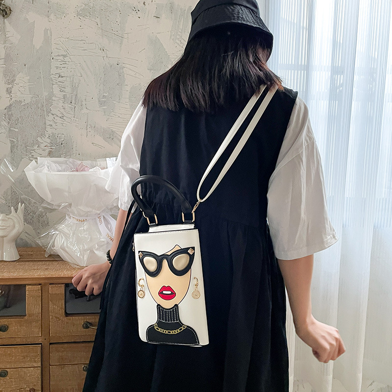345g Weight Cotton Lining Material Sewing Thread Fashion Element Zipper Closure Type Single Shoulder Strap Strap Type Crossbody Bag Bags Type Casual, Shopping Occasion Pu Leather Material Human Pattern All Seasons Season Women's Gender Streetwear Style Square Shape Medium Size Women's Medium Pu Leather Human Streetwear Sewing Thread Square Zipper Crossbody Bag 105