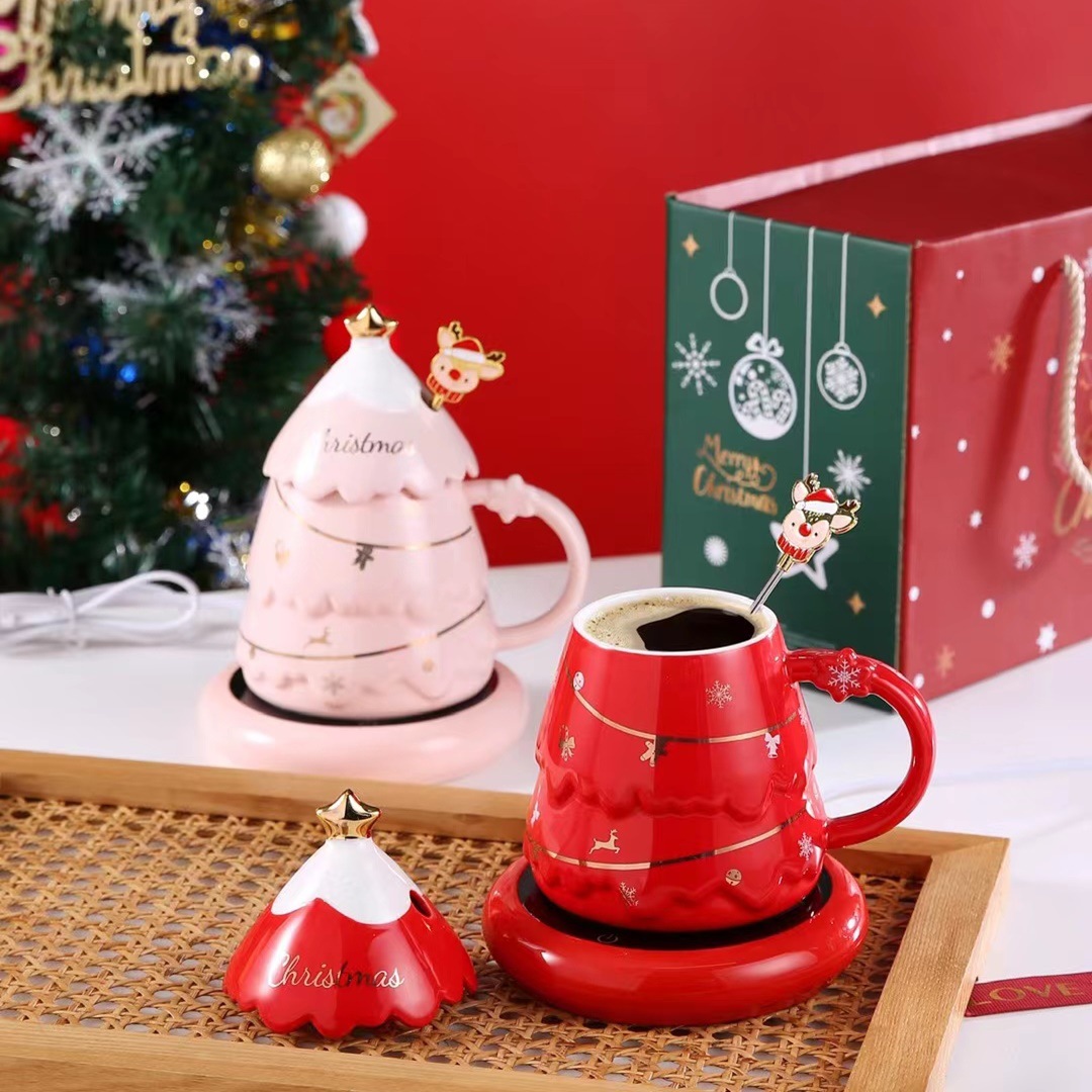 Navidad cálida taza cálida regalo de alto valor creativo de marca taza doméstica red taza de regalo set de taza de café