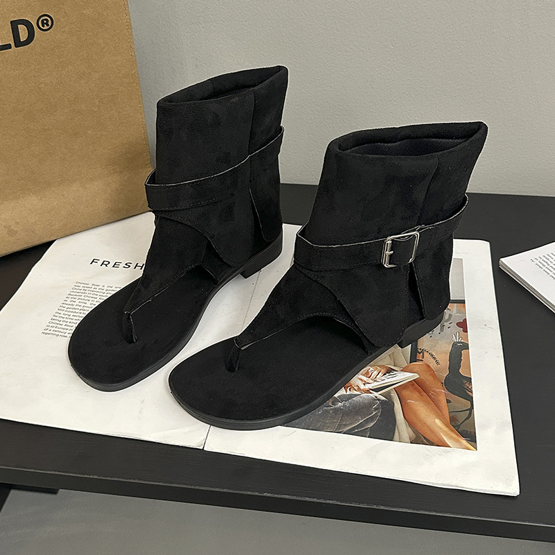 Botas de verano de mujer 2026 nuevas botas de mujer retro de cacho vaciadas sandalias romanas de altura