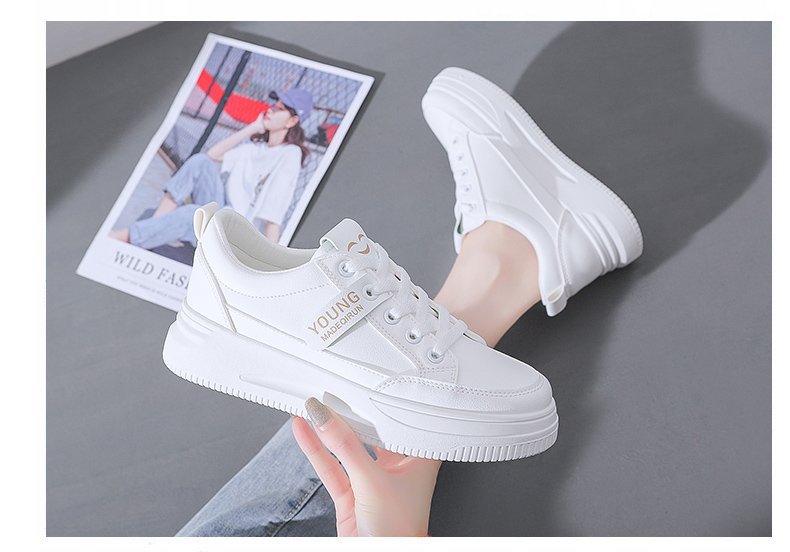 Little White Shoes Women's Ins Tide 2025 Versatile Fashion Board Shoes Student Muffin Flat-bottomed Casual Sports Shoes_voghion.com