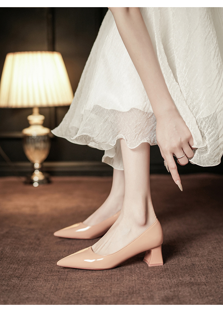 5001B Elegante High Heels für den Berufsalltag, weiche Sohle, Lederschuhe, Blockabsatz, für Damen_voghion.com