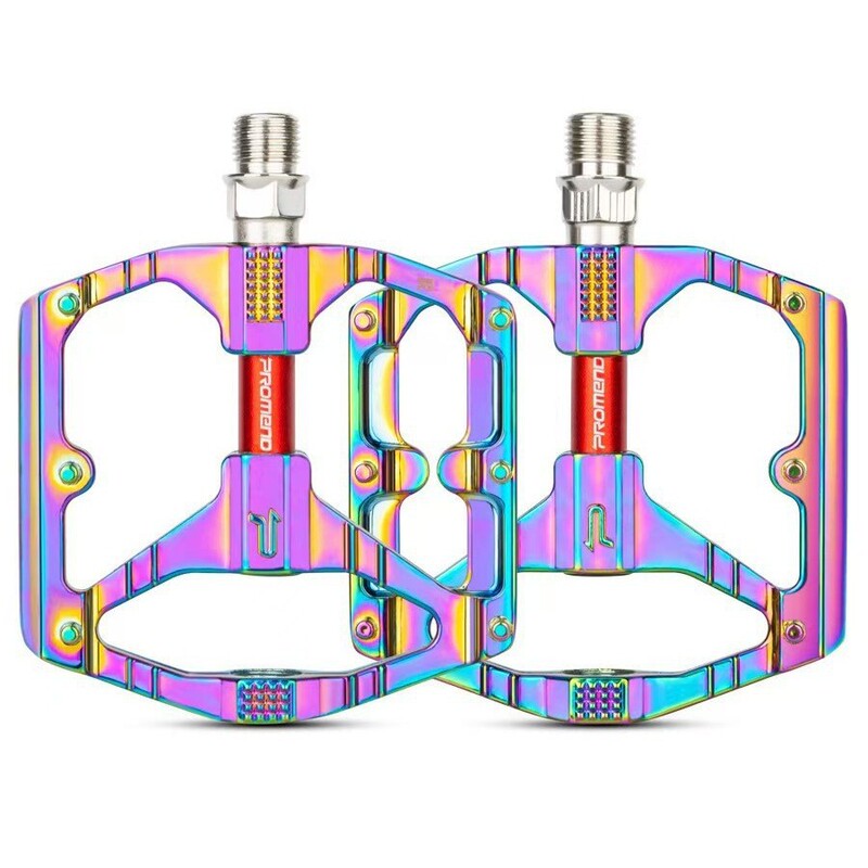 Promend Bicycle Pedals Du Bearing Colorful Pedals T26-Y Mountain Road Bike Aluminum Alloy Anti-Slip Pedals