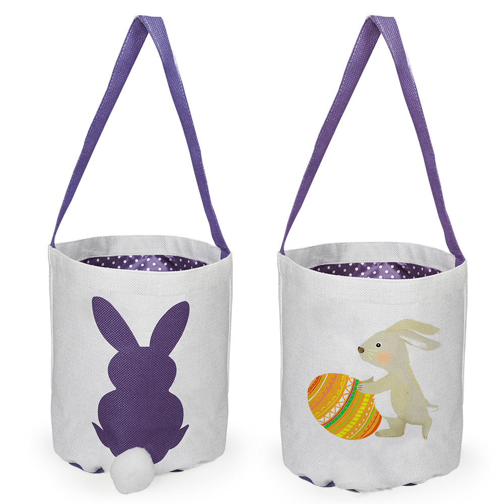 Transferencia de calor de impresión bolsa de Pascua conejo patrón bolso de lino bolsa de Pascua celebración conejo bolsa en stock