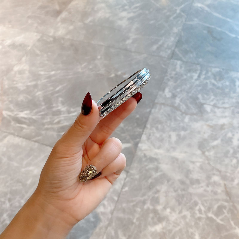 63g Weight Mirror Makeup Tools Types 1 Piece Quantity Rhinestone Material Heart Shape Pattern Glam, Shiny Style Glam Shiny Heart Shape Rhinestone Mirror 1 Piece 13