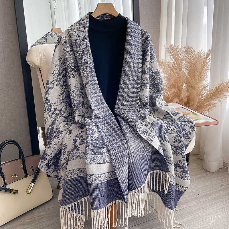 2023 Autunno e Inverno Nuova Imitazione Sciarpa di Cashmere Moda Donna Versatile Scialle Caldo a doppia faccia Mille Uccelli_voghion.com