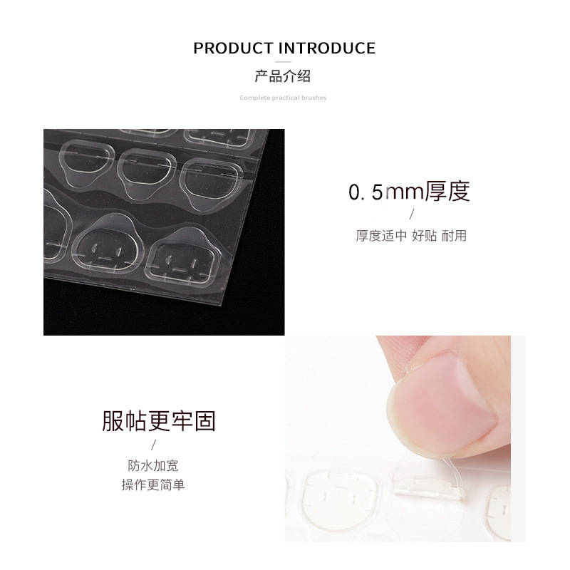 Uñas de uñas de gelatina de doble cara pegatinas adhesivas de uñas invisibles pegatinas de uñas impermeables ultrafinas pegatinas de uñas de protección ambiental