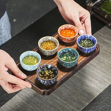 窑变品茗杯天目釉建盏小茶杯六色礼盒套装功夫茶具陶瓷茶杯小茶盏