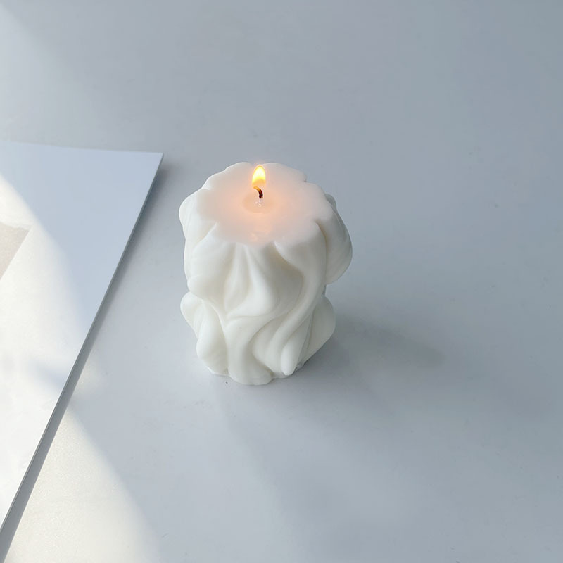 Transfronteriza onda geométrica aromaterapia vela molde de silicona DIY hecho a mano jabón yeso decoración fragante piedra herramienta abrasiva de silicona