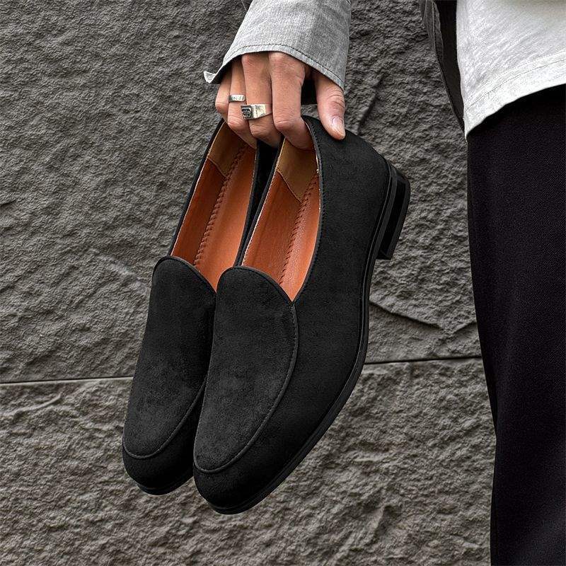 ShoeVault Round Toe Formal Loafers Business Slip-On Casual Height-Increasing Derby Thick-Soled Commuter Leather Shoes Men_voghion.com
