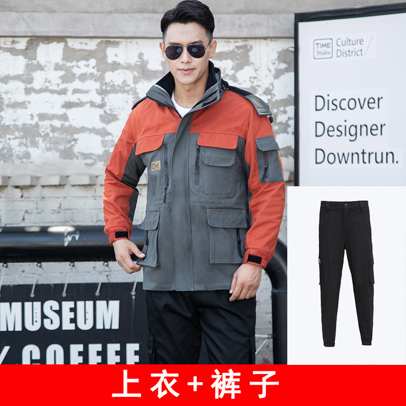 Invierno de algodón de lana con ropa de trabajo de algodón para hombres, ropa de algodón caliente y gruesa, ropa de protección laboral, chaqueta de algodón, ropa de asalto a prueba de frío