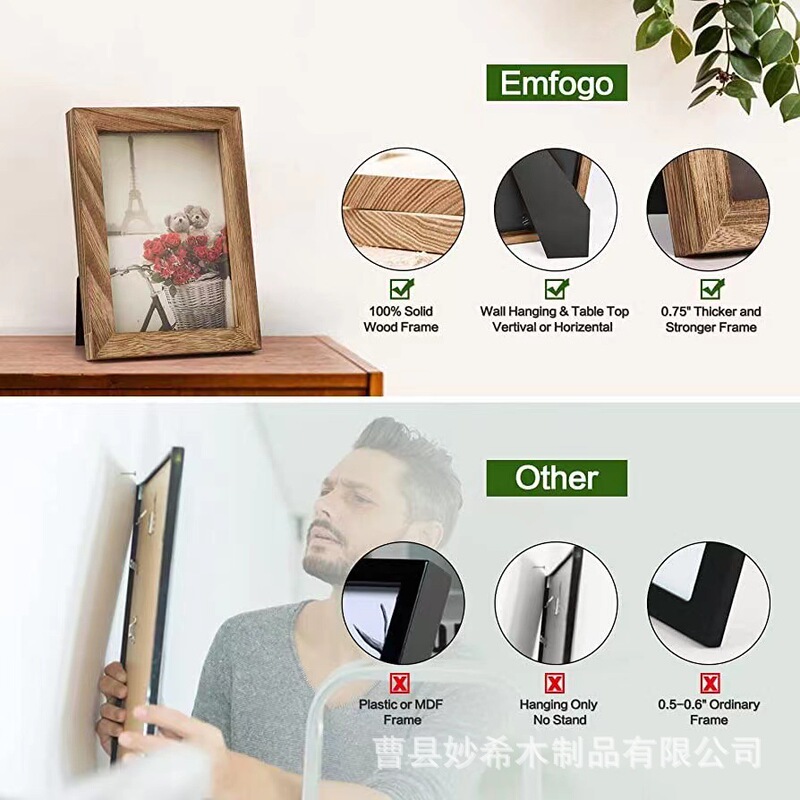 Retro Wooden photo frame decoration home wall-mounted decorative picture frame Photo Commemorative Decoration 5678-inch solid wood photo frame