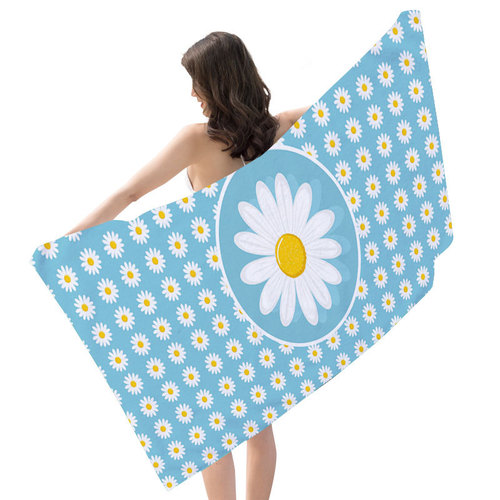 Foreign trade double-sided terry digital printed beach towel cross-border microfiber adult swimming bath towel wholesale quick-drying shawl