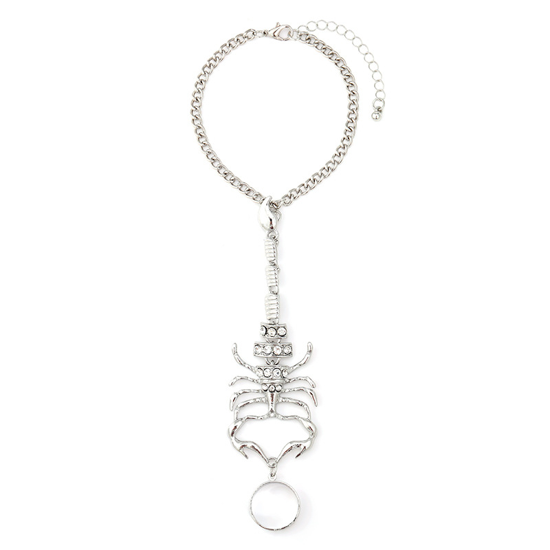 Joyas transfronterizas europeas y americanas góticas exageradas pulseras de escorpión personales anillos retro joyas de mano