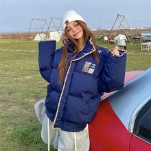 国潮民族风棉服女2025新款冬季情侣装刺绣棉衣加厚面包服棉袄外套