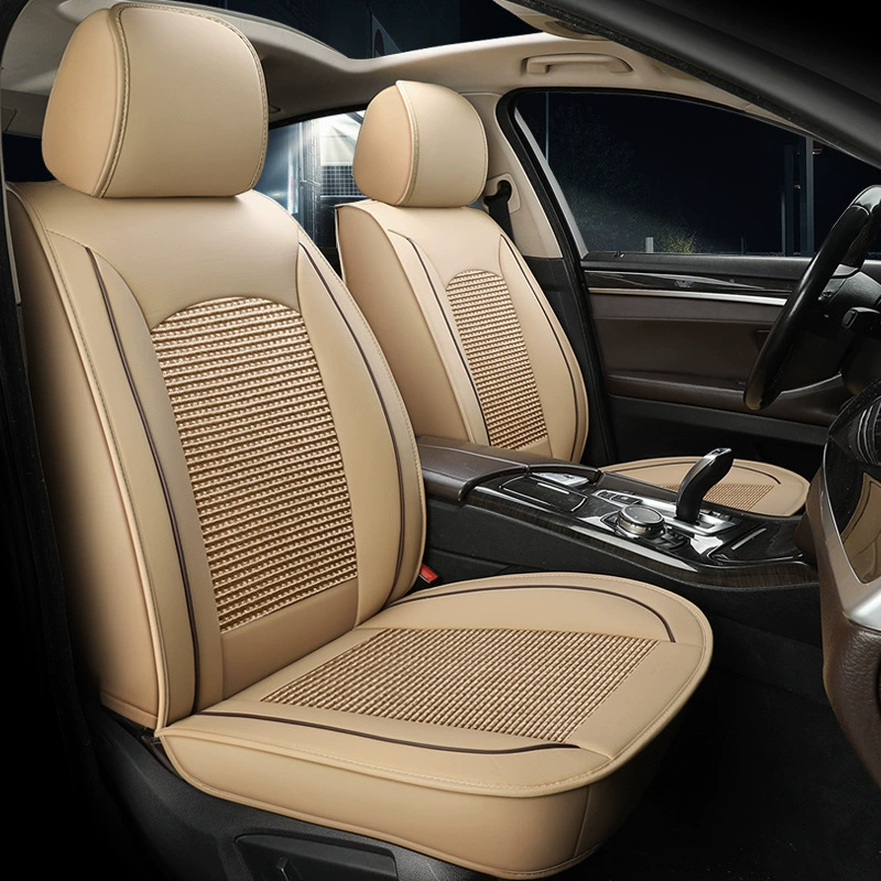 Оптовая Внешняя торговля, универсальная, Кожаная подушка для автомобильного сиденья Ice Silk, пятиместная универсальная трансграничная подушка сиденья, простой полностью кожаный чехол для автомобильного сиденья