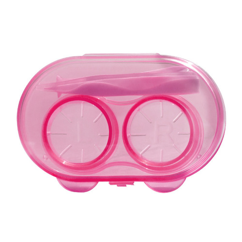 可爱免拧盖防漏手工隐形眼镜盒便携护理伴侣盒少女美瞳盒新款批发