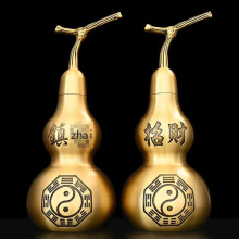 铜葫芦摆件铜开口葫芦挂件家居客厅玄关办公室工艺品装饰摆件