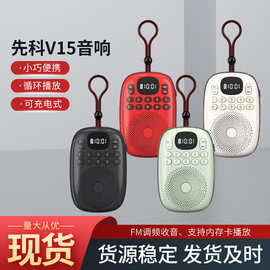 先科V15插卡蓝牙音箱收音机小巧便携播放器随身听 可充电