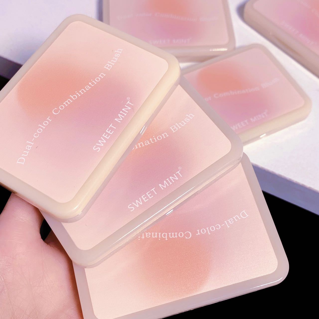 SWEET MINT Two-color Blush for female beginners, student, affordable, high-end look, contactor, high gloss, matte, purple and blue cheeks undefined