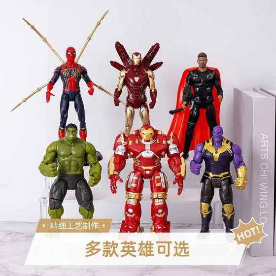 Avengers Hero Hand-made Iron Man Spider-Man Hulk Thanos Joint Movable Model Ornaments Toys