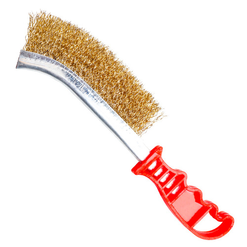 Wholesale BBQ Cleaning Wire Brush Metal Rust Removal Polishing Plastic Handle Knife Brush Copper Wire Stainless Steel Brush