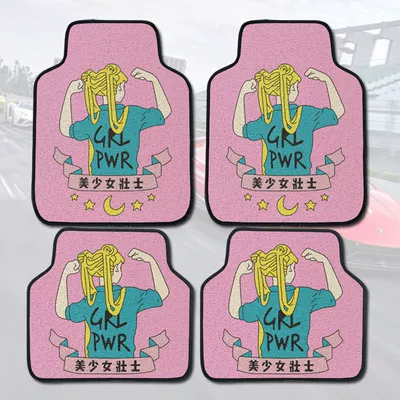 Anti-Slip Gaskets — Universal Foot Pad - universal-car-floor-mats-beautiful-girl-warrior-complete-car-interior-trim-kit-4-piece-set