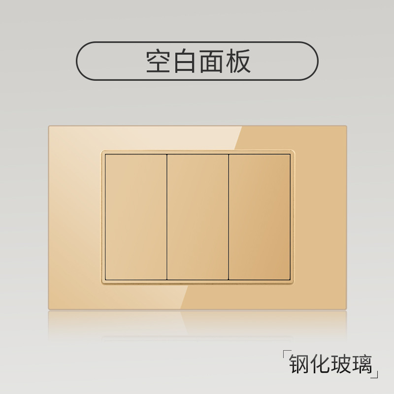 Taiwán estilo americano USB tipo-C interruptor de vidrio temperado dorado 118 tipo panel de toma de corriente de pared mexicana
