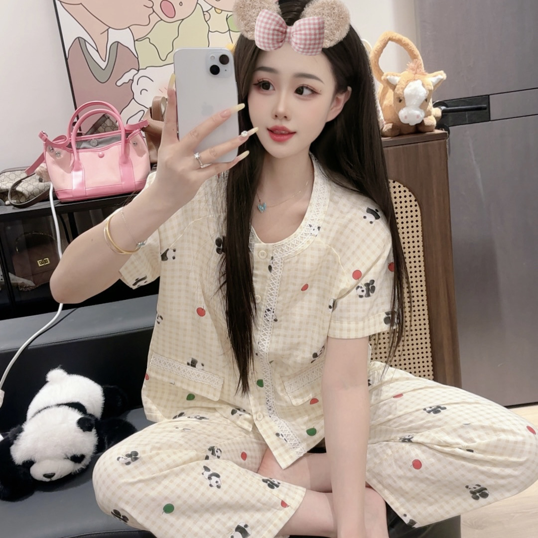 自有工厂女士家居服睡裙纯棉冰丝生产加工定制小单定制批发跨境外