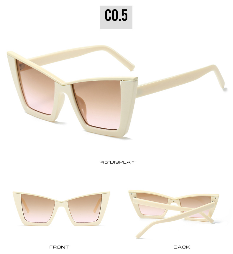 Hip-hop Color Block Pc Cat Eye Patchwork Full Frame Women's Sunglasses display picture 3