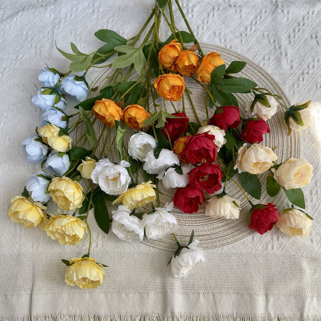 新款7頭玲瓏牡丹 假花婚慶婚禮場地布置裝飾客廳落地牡丹仿真花