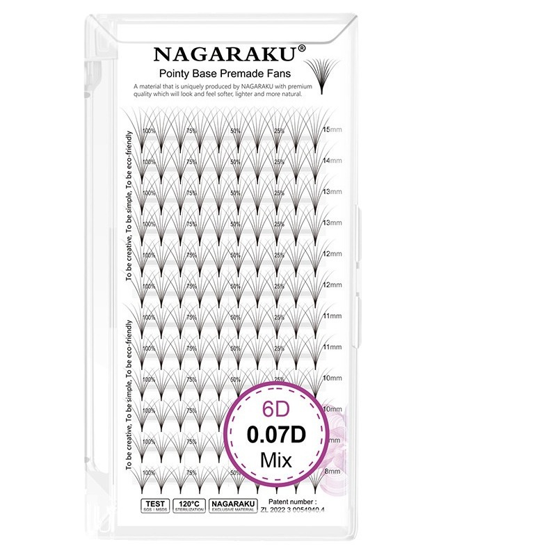 NAGARAKU punta de raíz corta pelo de flor grande que dispensa 0,07 paquete mixto 4D-10D que dispensa producto terminado pelo de flor abierta