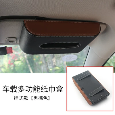 car tissue box, hanging type: Car tissue box/set - blackbrown-hanging-type