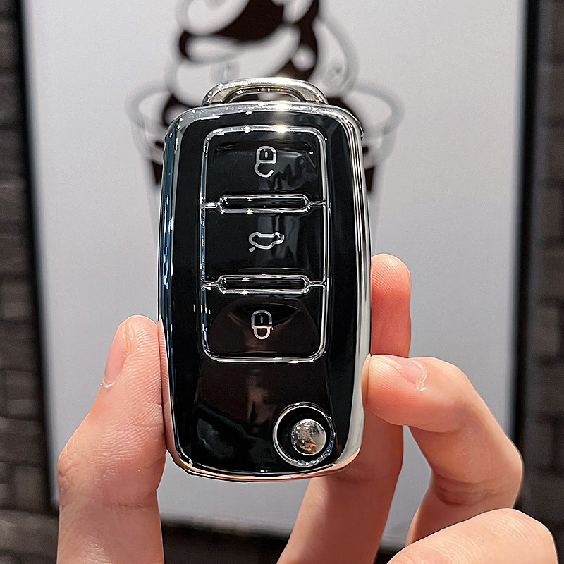 Skoda A-접이식 3 키 [싱글 쉘 블랙]]