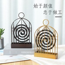 Birdcage Mosquito Coil Holder Mosquito Coil Box Aromatherapy Sandalwood Mosquito Coil Burner Fireproof Household Hanging Bracket Creative Mosquito Coil Tray Holder