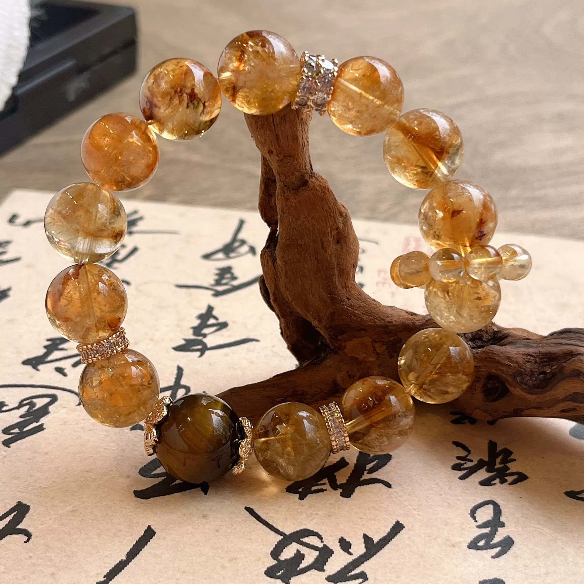 天然黄水晶手链黄塔晶个性设计轻奢款水晶手串女款男款现货批发