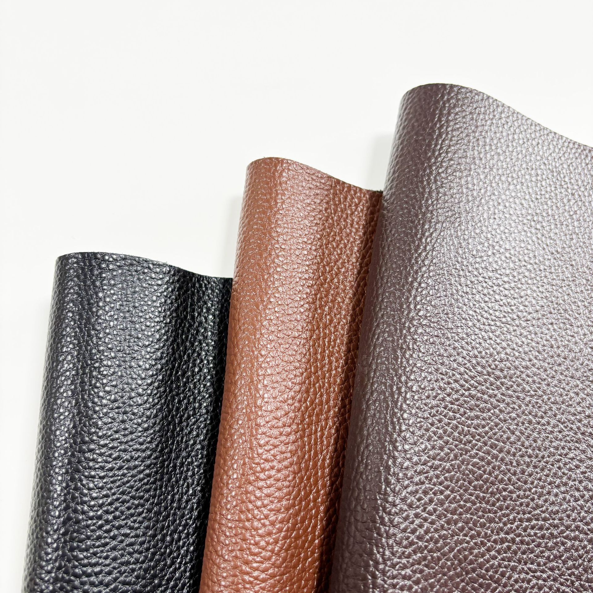 跨境现货头层真皮荔枝纹皮料棕色黑色咖啡色手工DIY真皮材料包包