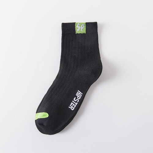 Men's Zhuji Mid-Calf Business Socks, Winter and Autumn Anti-Odor Letter Casual Breathable Cotton Socks, Versatile Market Short Socks