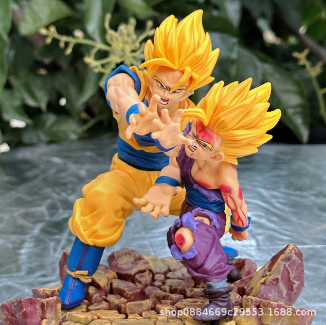 マンガ卸売ドラゴンボール父息子ウェーブ孫悟空孫悟飯シーンフィギュア装飾品|undefined