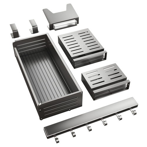 Kitchen rack wall-mounted punch-free gun ash seasoning supplies complete knife rack hanger multi-functional storage rack