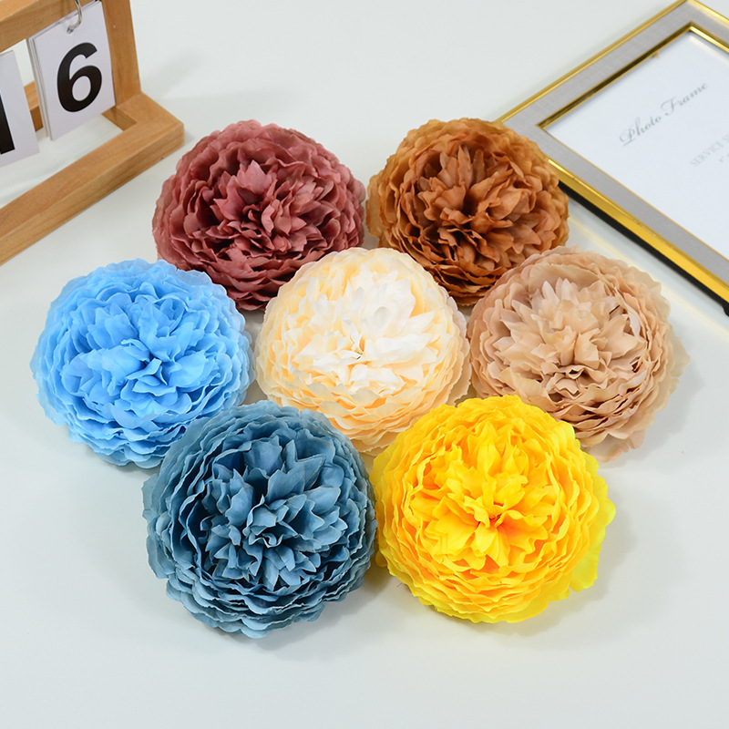 千層牡丹の花の直径12cm牡丹の絹布の造花の結婚祝いの花の壁のアーチの撮影の道具diyをシミュレーションします。|undefined