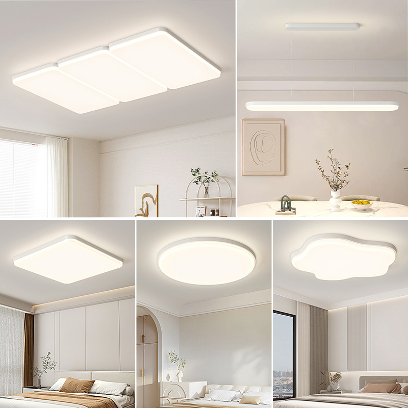 Sala de estar lámpara de techo ultra delgada 2025 nuevo estilo moderno y minimalista sala de geometría lámpara principal de espectro completo lámparas Zhongshan