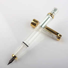 派利008活塞钢笔三年级小学生专用笔杆灌墨练字书法透明示范钢笔