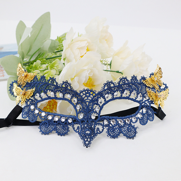 Halloween máscaras fiesta de encaje máscaras de estilo pequeño pavón incrustado mariposa metálica ojos sexy