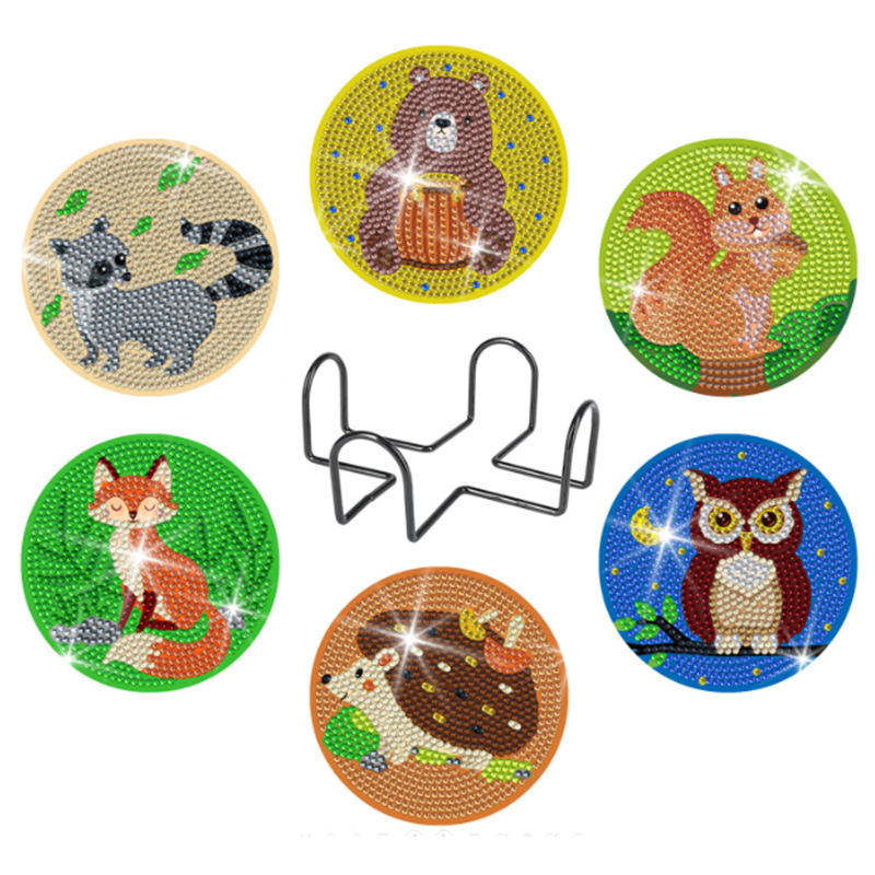 Personalizada taza de pintura de diamante transfronteriza almohadilla de taza de diamante redonda almohadilla mandala perimetral de pintura de diamante DIY