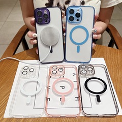 Iphone15promax携帯電話ケースリンゴ14promaxアクリルマグネットレンズ膜を適用して転倒防止