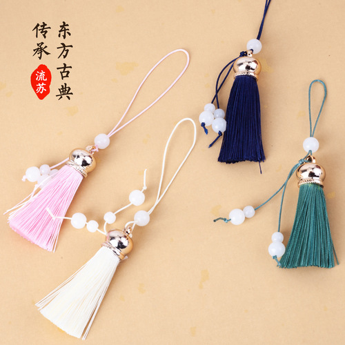 New ancient style tassel tassel hanging tassel Chinese style accessories pendant diy material retro fan pendant hanging jewelry pendant