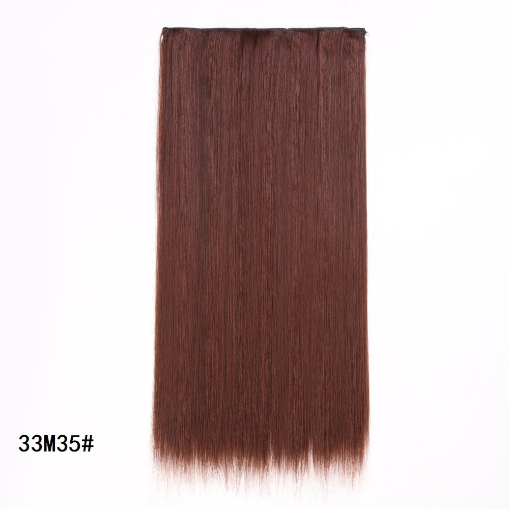 Extensión de Cabello Liso Largo de 5 Clips, Fibra de Alta Temperatura, Sin Costuras image 52